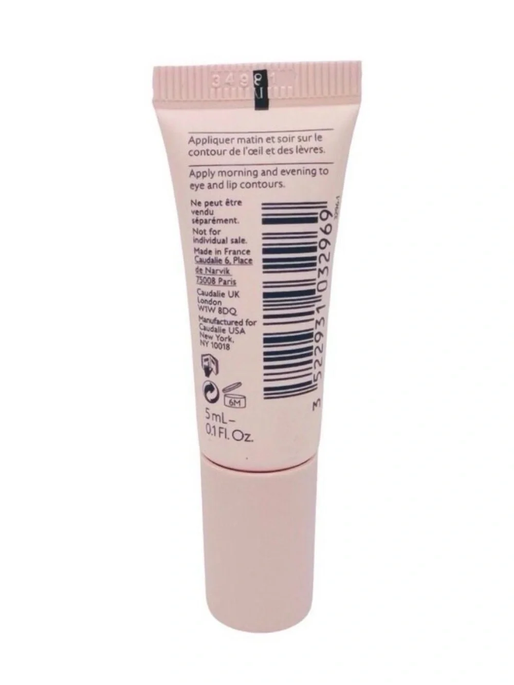 Caudalie Resveratrol-Lift Depuffing Eye Gel Cream with Peptides 0.1 fl oz / 5 ml
